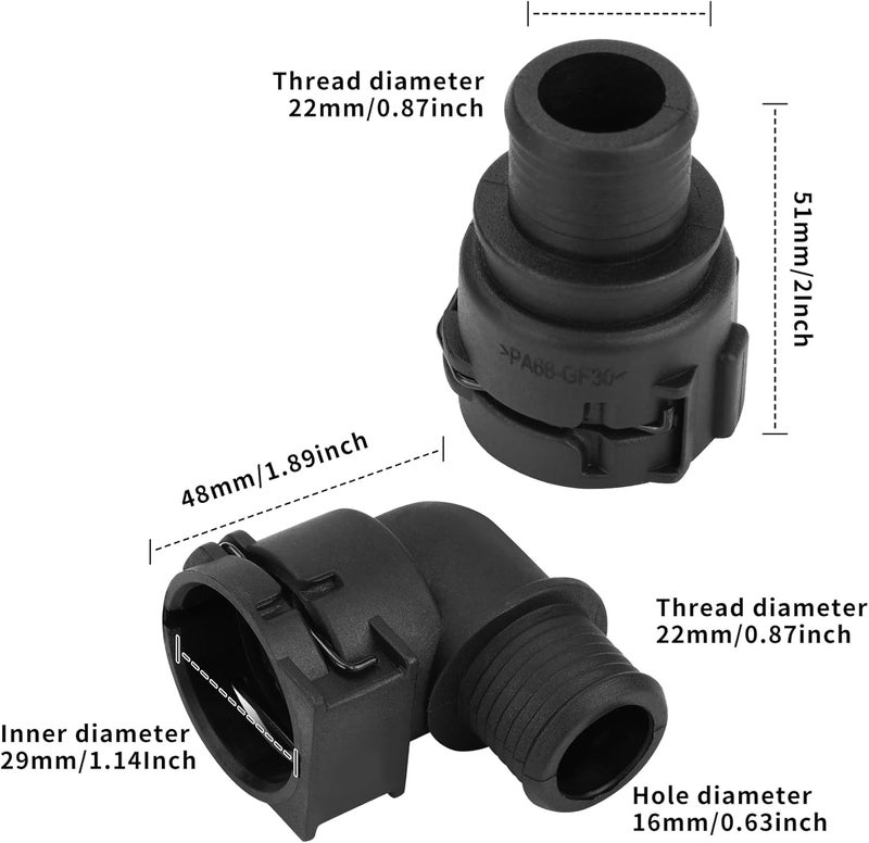 A.I.FORCE 2 Pieces Heater Inlet Hose Connector, Fit for Chevrolet Trax, Sonic, Cruze, Cruze Limited and Buick Encore, replace parts # 95089363, 950893634, 96958301, 95089364, 96958300, and 95078634 - Image 3